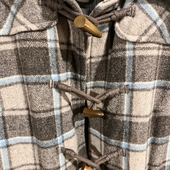 GAP Women’s Plaid Wool Winter Pea Coat Toggle Button Small Y2K Preppy Academia - Picture 4 of 12